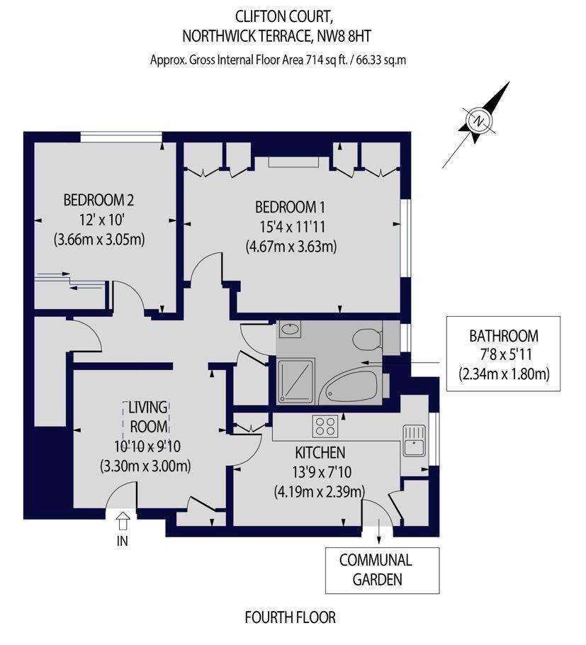 2 bedroom flat for sale - floorplan