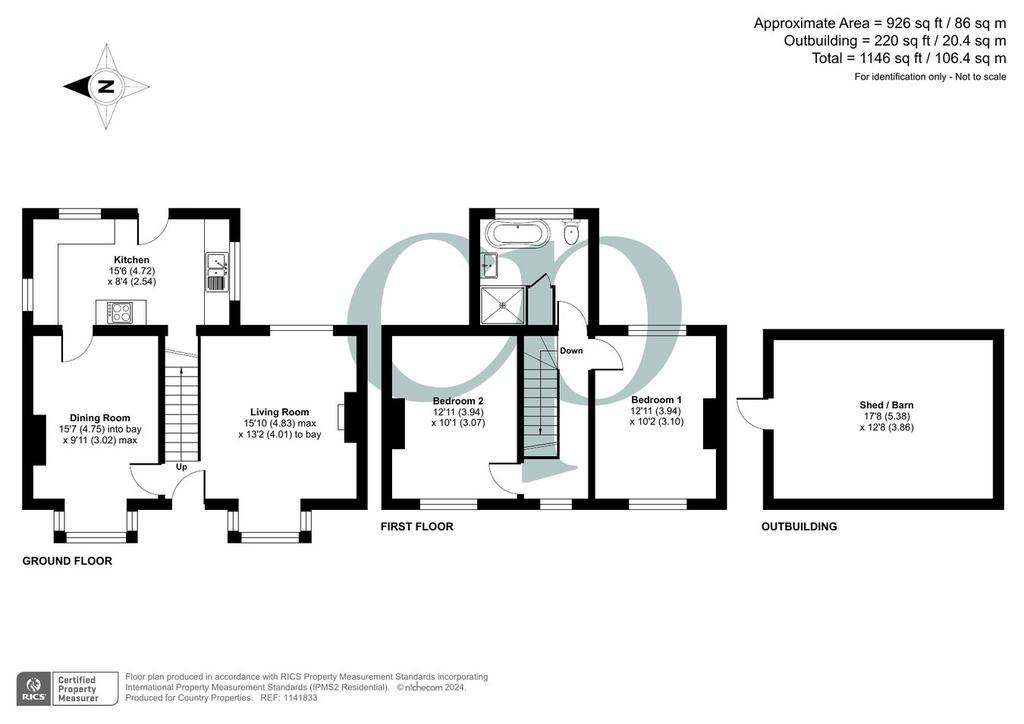 2 bedroom detached house for sale - floorplan