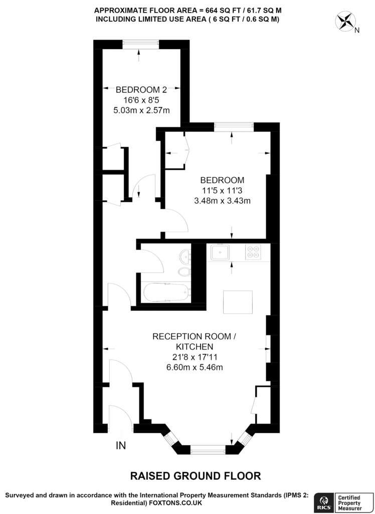 2 bedroom flat to rent - floorplan