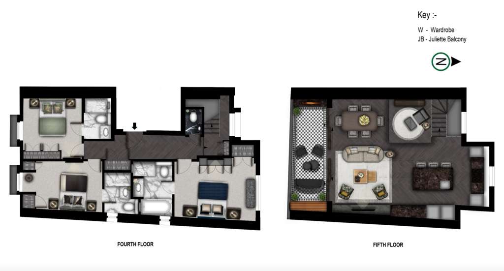 3 bedroom duplex apartment to rent - floorplan