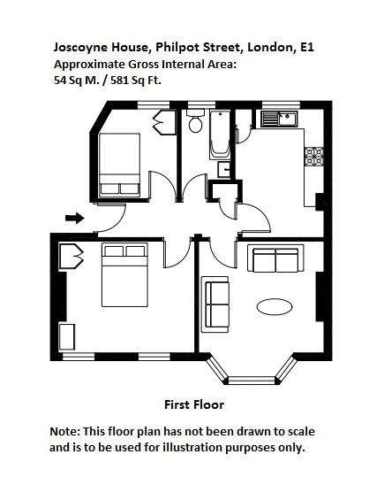 2 bedroom flat to rent - floorplan