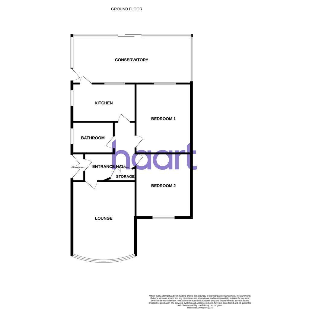 2 bedroom bungalow for sale - floorplan