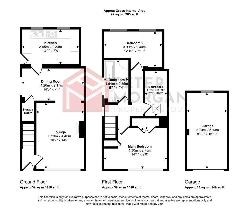 3 bedroom semi-detached house for sale - floorplan