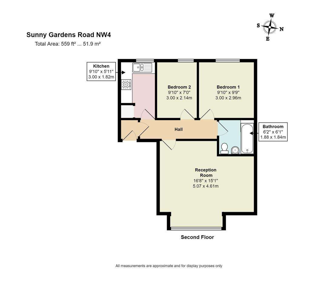 2 bedroom flat for sale - floorplan