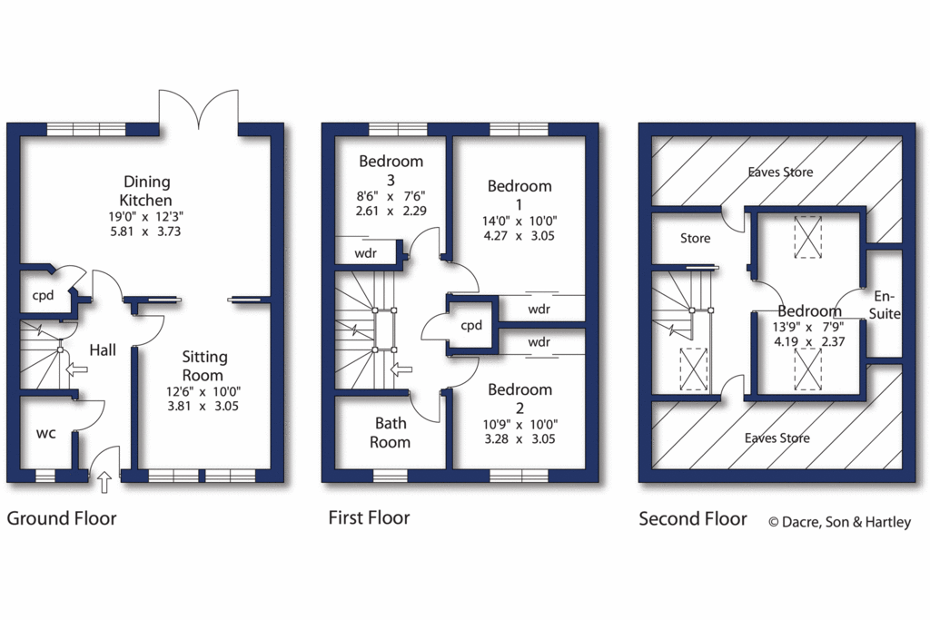 4 bedroom terraced house for sale - floorplan