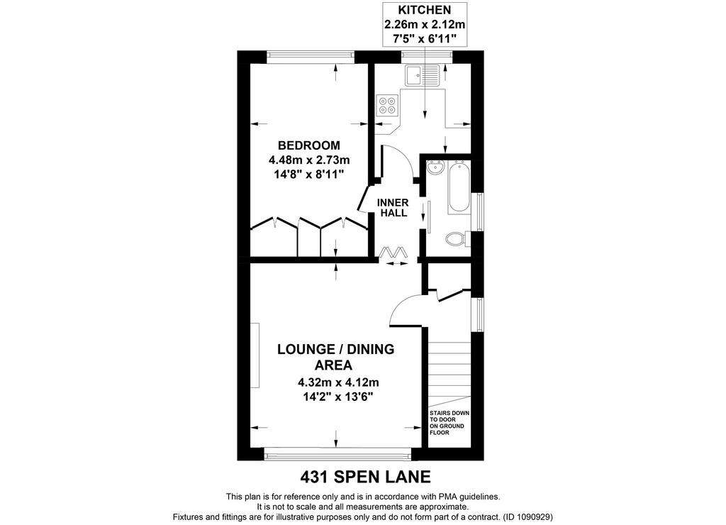 1 bedroom flat for sale - floorplan