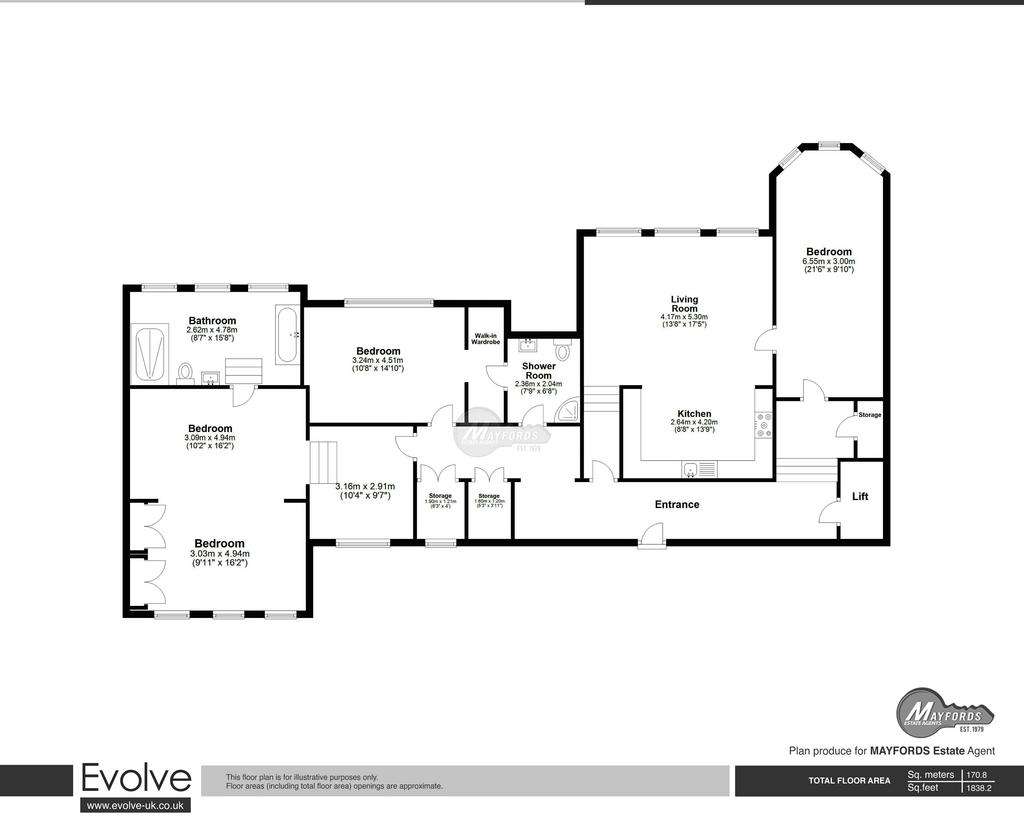 3 bedroom flat to rent - floorplan