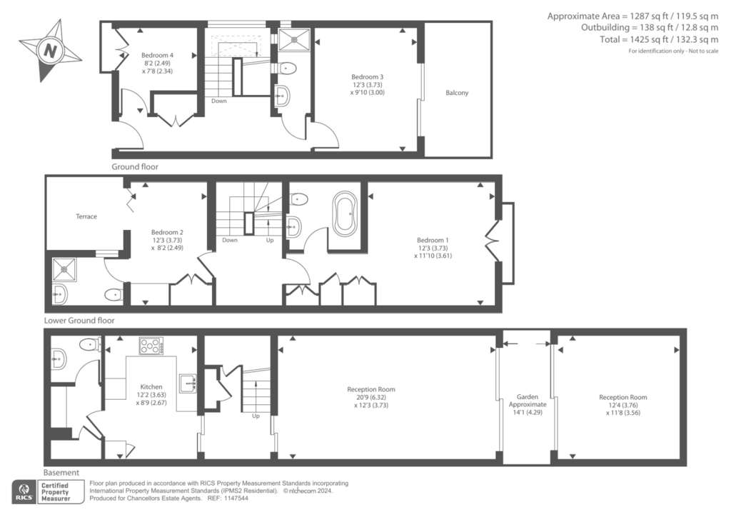 3 bedroom terraced house to rent - floorplan