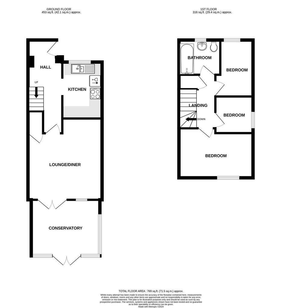 3 bedroom end of terrace house for sale - floorplan