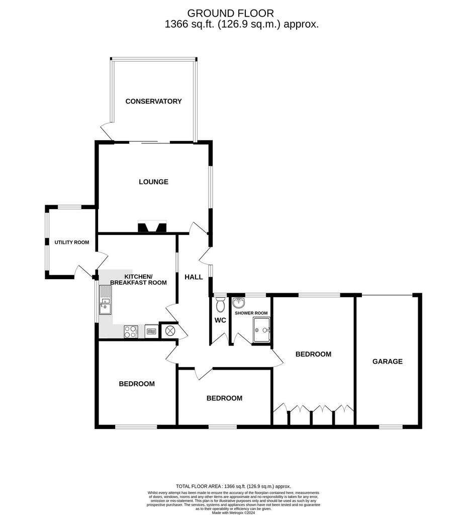 3 bedroom detached bungalow for sale - floorplan