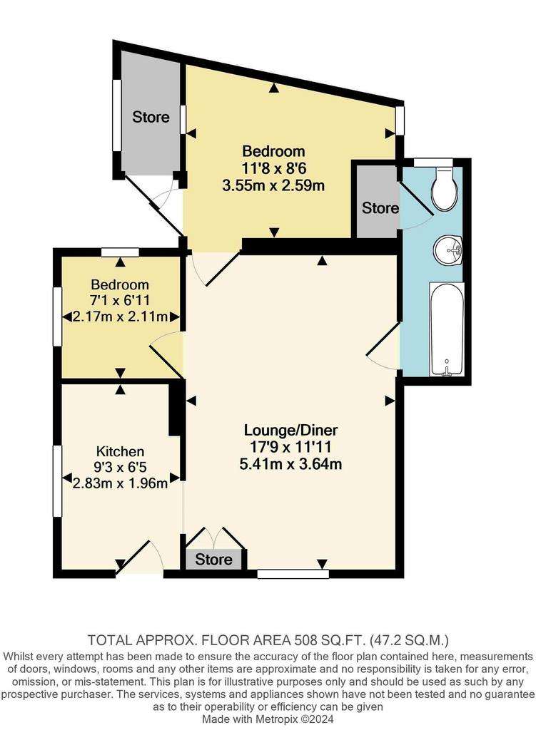 1 bedroom flat for sale - floorplan