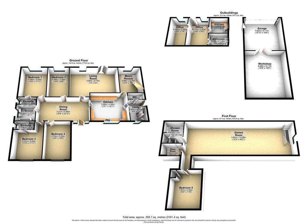 5 bedroom bungalow for sale - floorplan