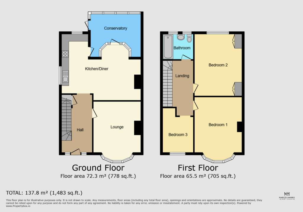 3 bedroom semi-detached house for sale - floorplan