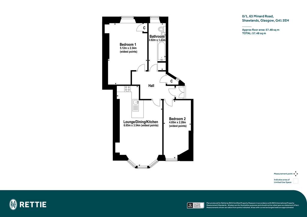 2 bedroom flat for sale - floorplan