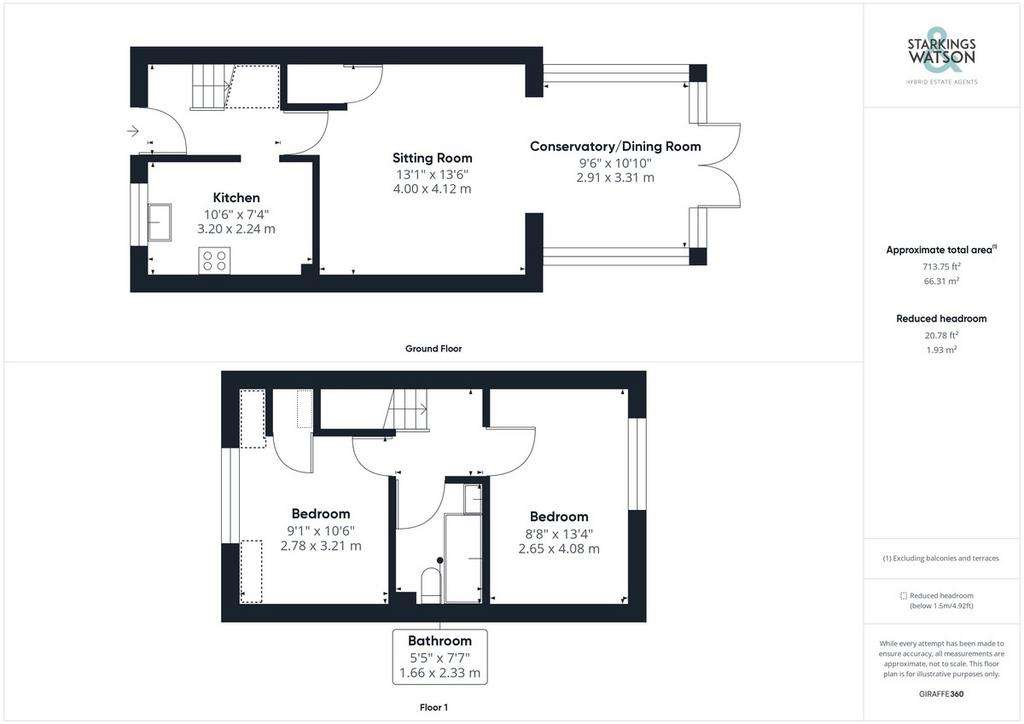 2 bedroom terraced house for sale - floorplan