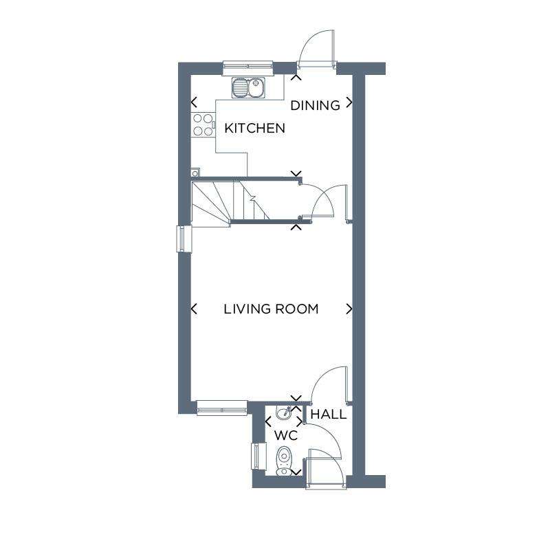 2 bedroom semi-detached house for sale - floorplan