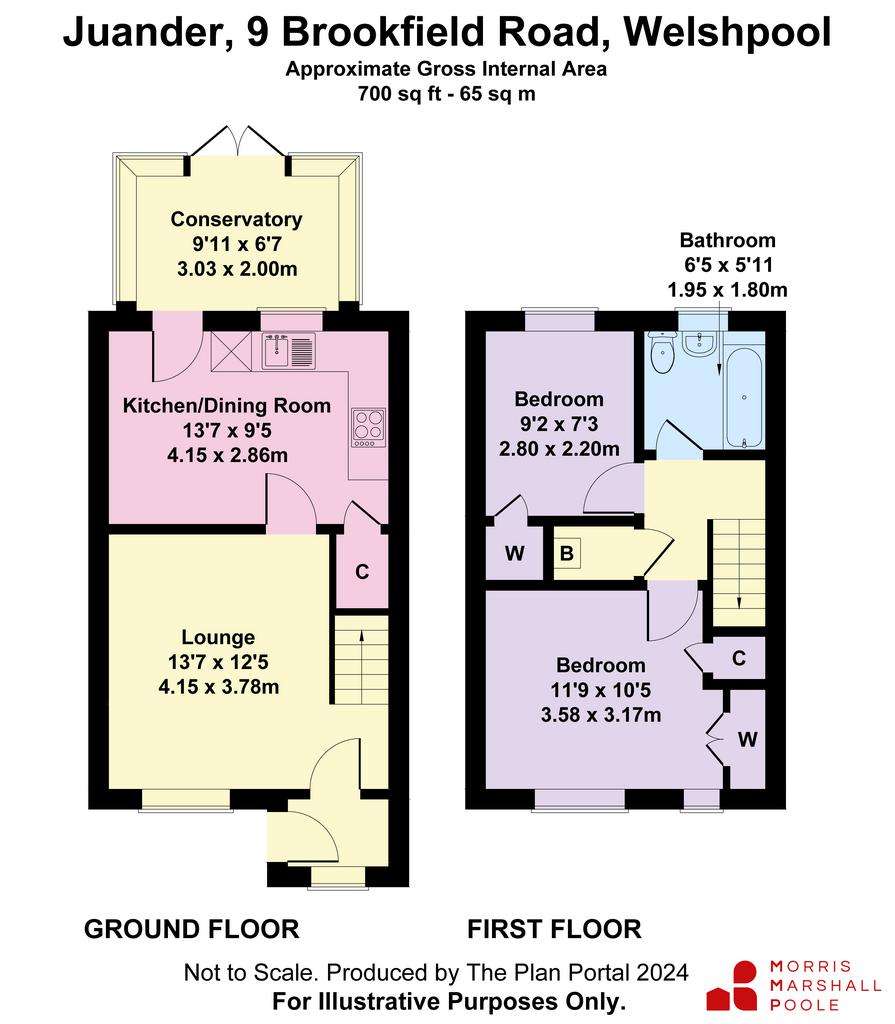 2 bedroom semi-detached house for sale - floorplan