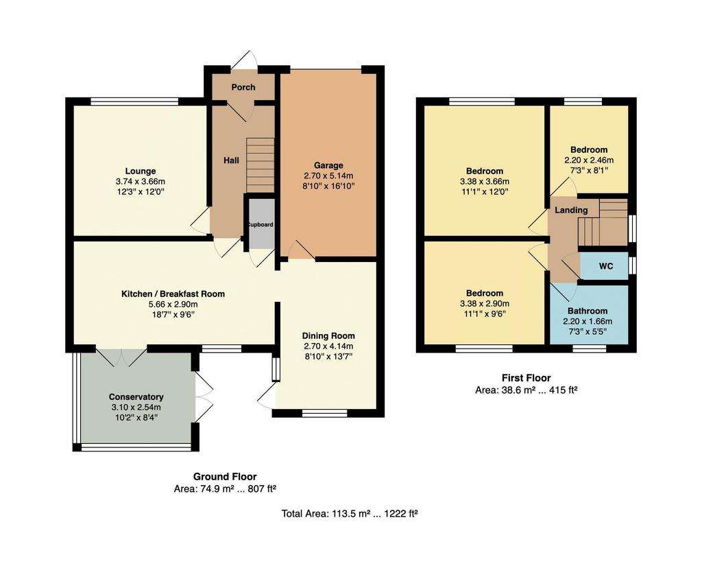 3 bedroom semi-detached house for sale - floorplan