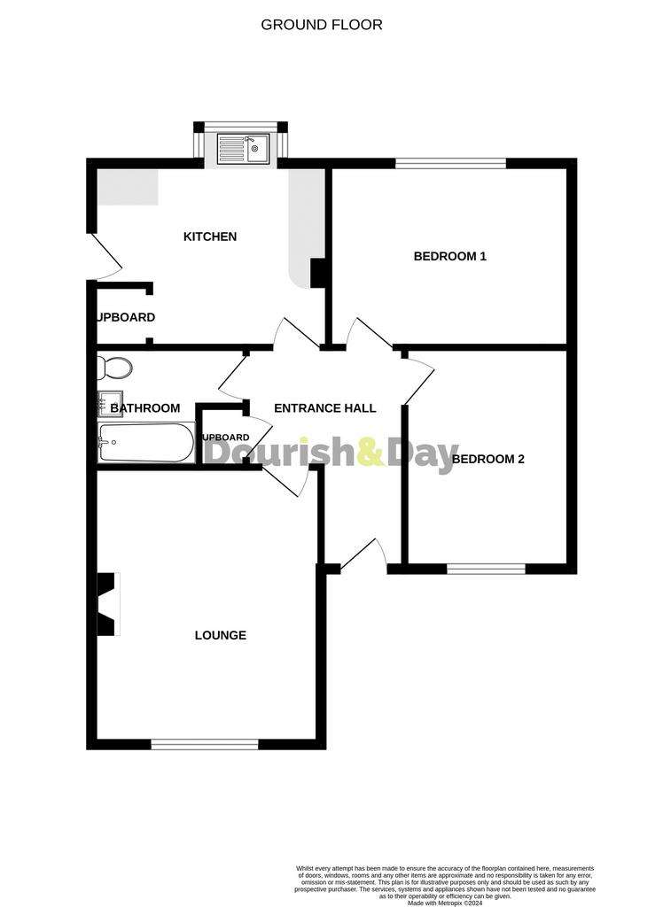 2 bedroom detached bungalow for sale - floorplan