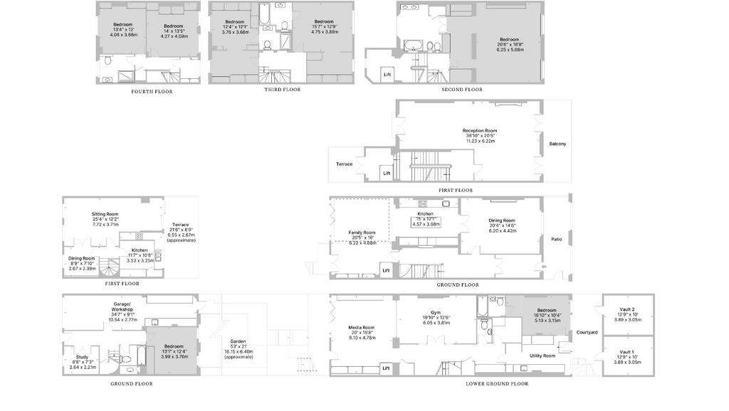 7 bedroom terraced house to rent - floorplan