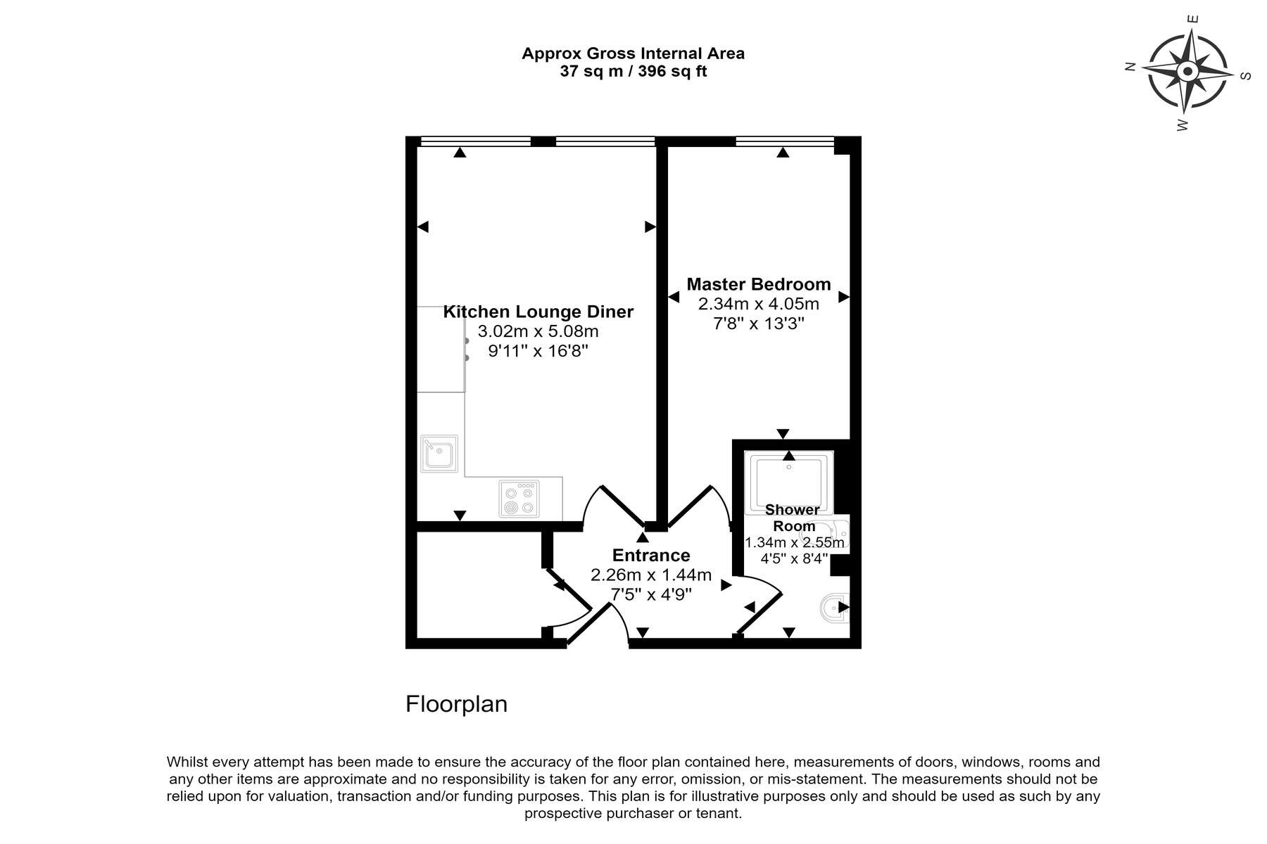 1 bedroom flat for sale - floorplan