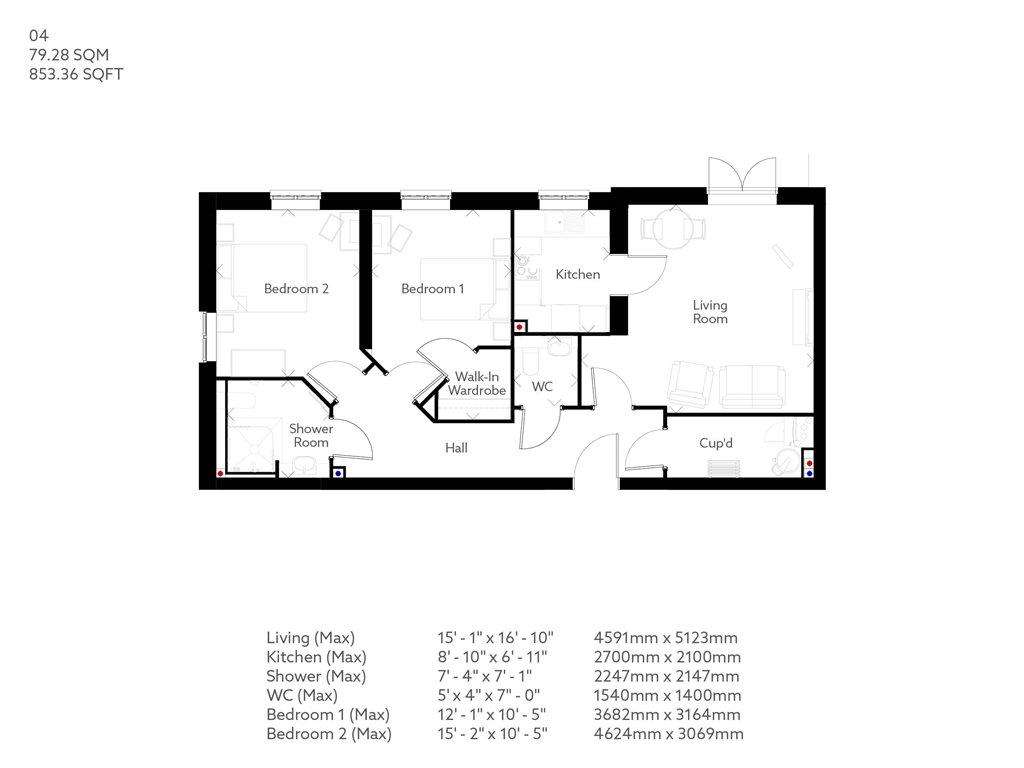 1 bedroom retirement property for sale - floorplan