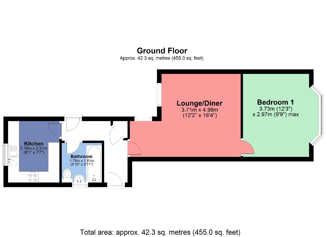 1 bedroom flat for sale - floorplan