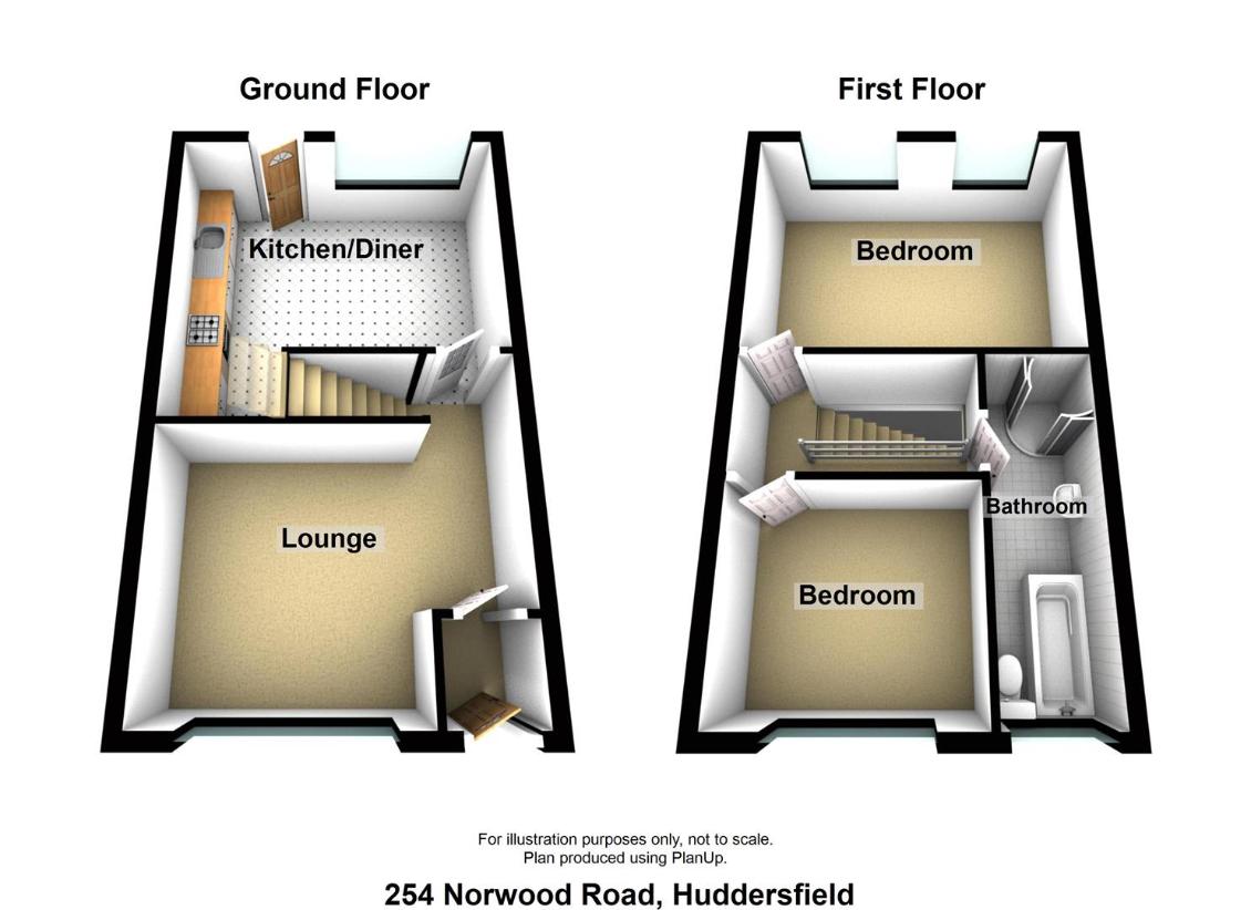 2 bedroom end of terrace house for sale - floorplan