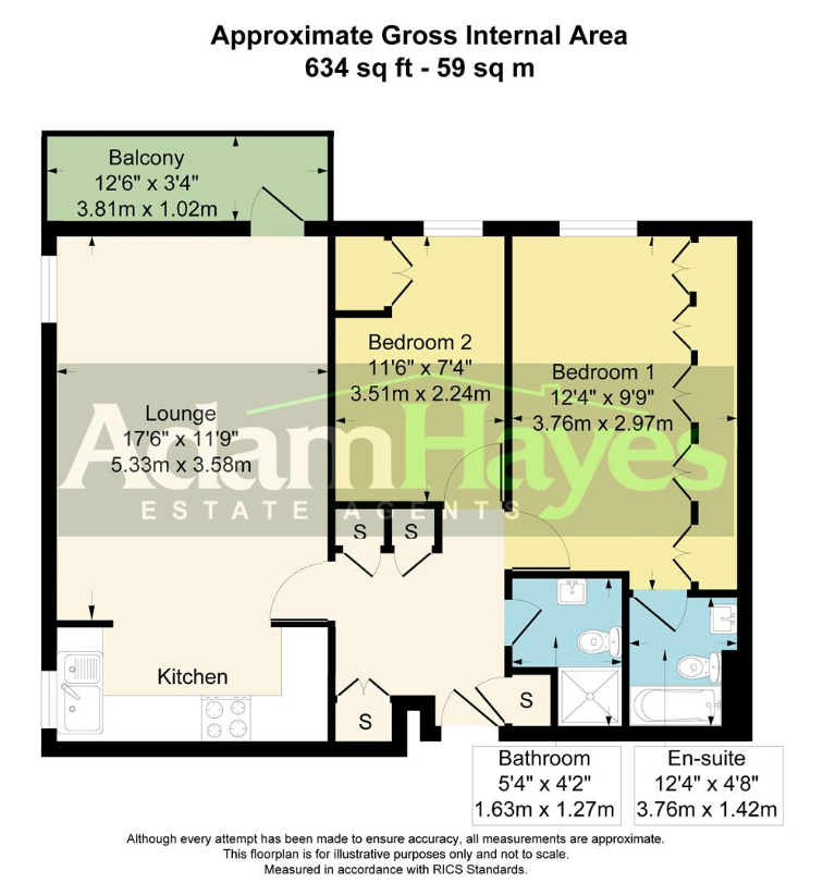 2 bedroom flat for sale - floorplan