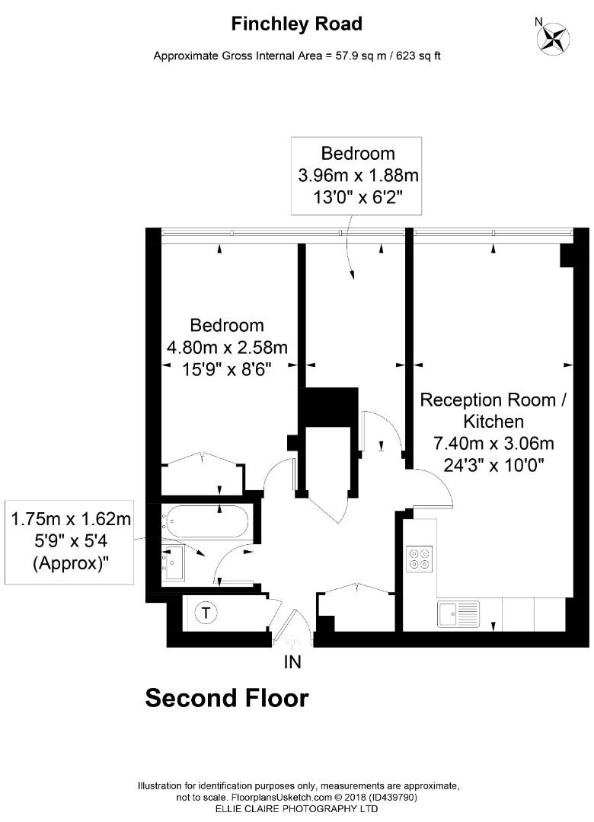 2 bedroom flat for sale - floorplan