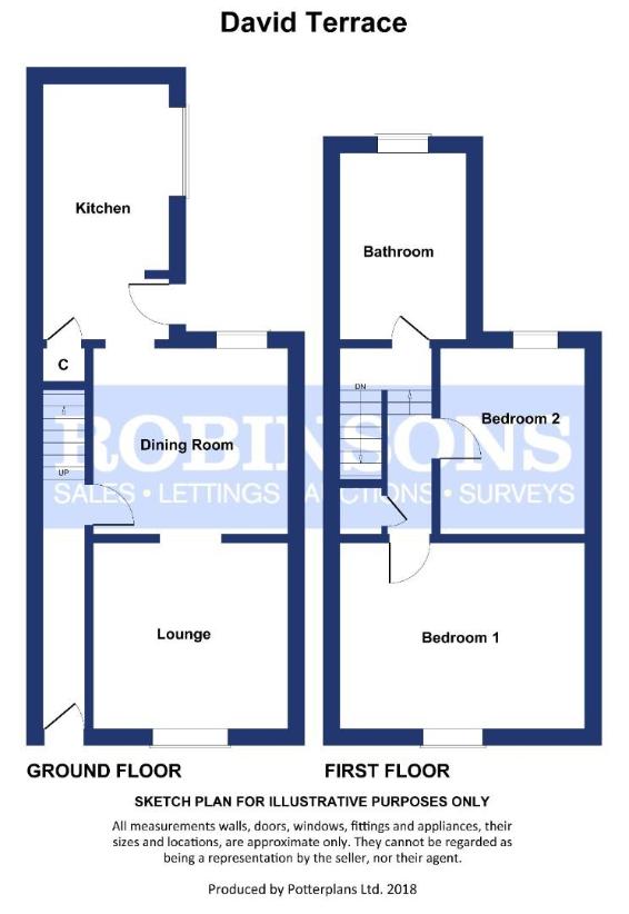 2 bedroom terraced house for sale - floorplan