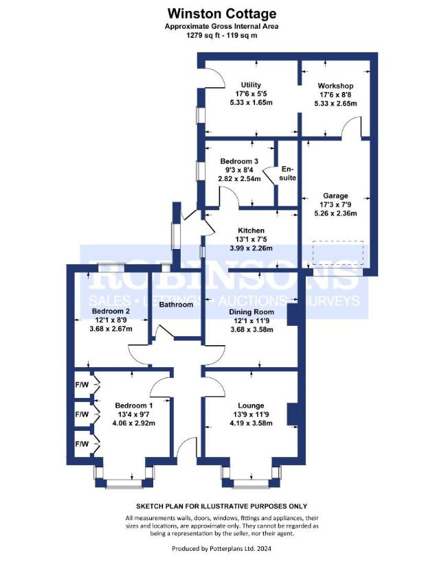 3 bedroom bungalow for sale - floorplan