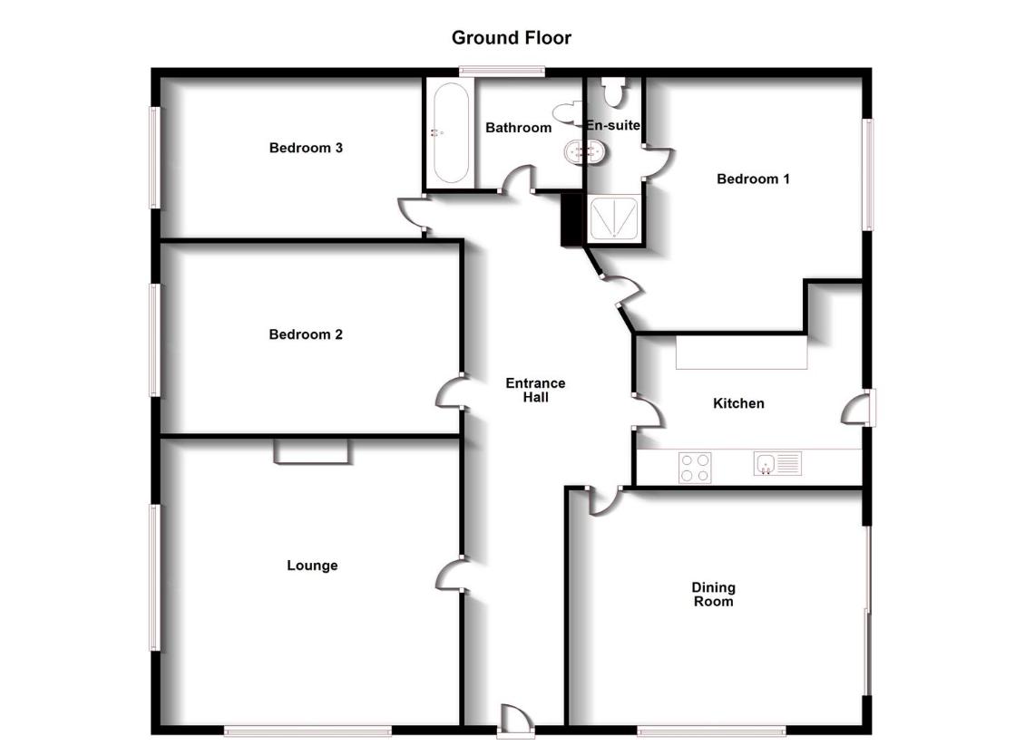 3 bedroom bungalow for sale - floorplan