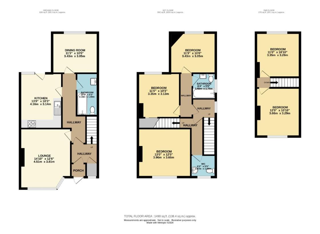 5 bedroom semi-detached house for sale - floorplan