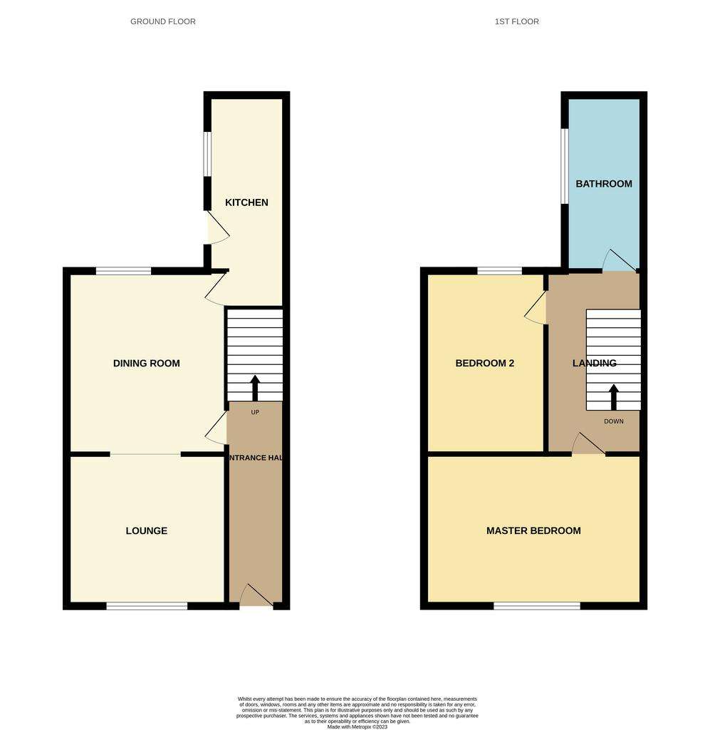 2 bedroom terraced house to rent - floorplan