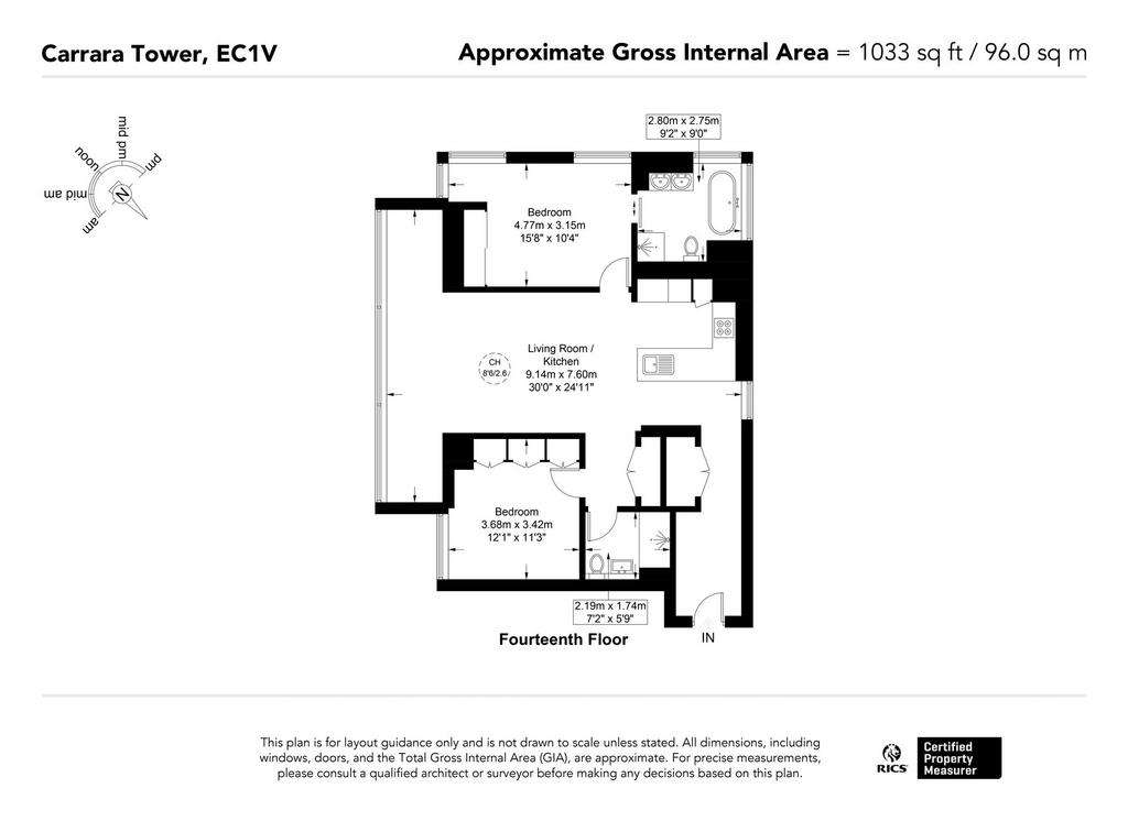 2 bedroom flat to rent - floorplan