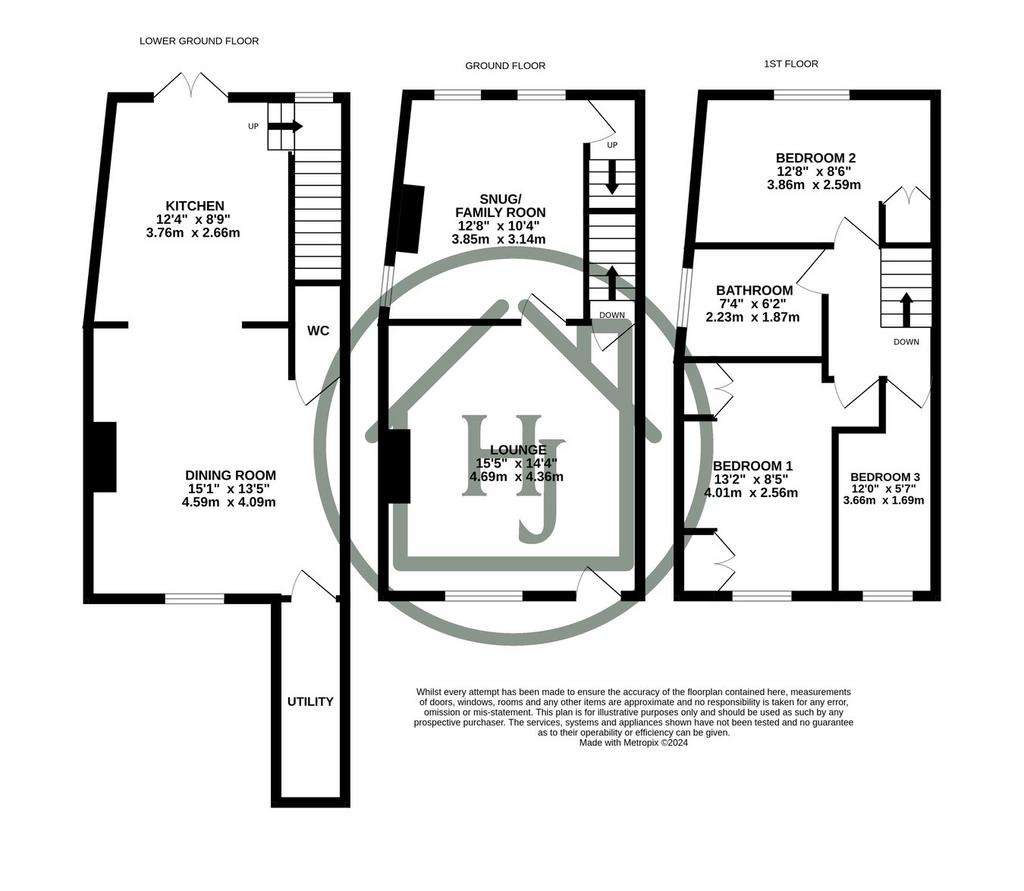 3 bedroom end of terrace house for sale - floorplan