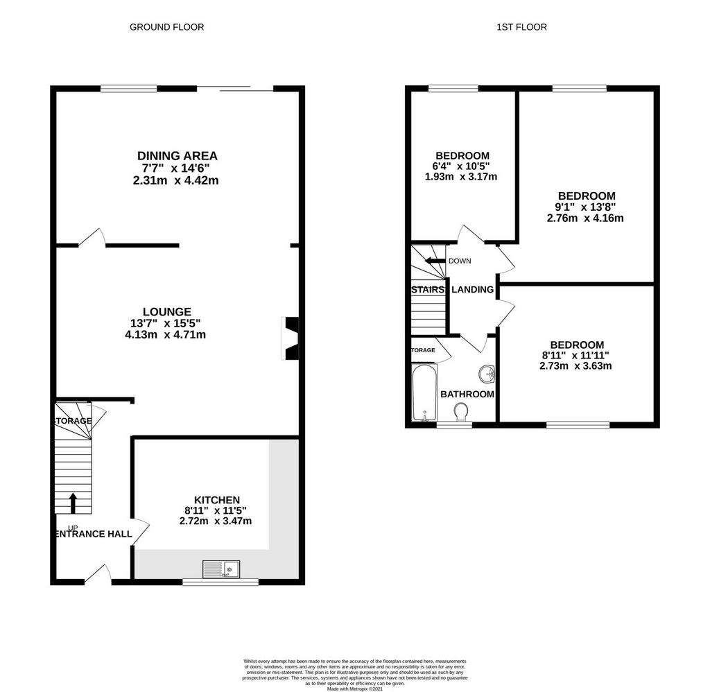 3 bedroom terraced house for sale - floorplan