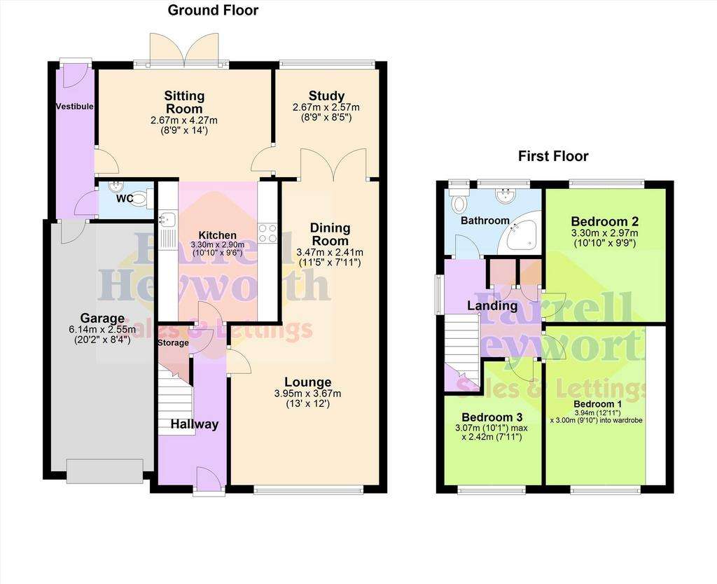 3 bedroom semi-detached house for sale - floorplan