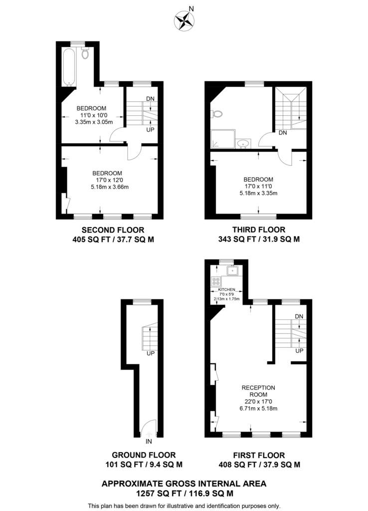 3 bedroom house to rent - floorplan