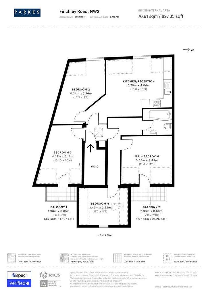 4 bedroom flat to rent - floorplan