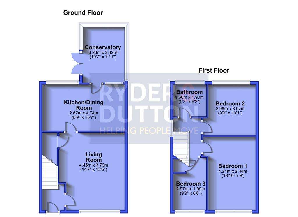 3 bedroom semi-detached house for sale - floorplan