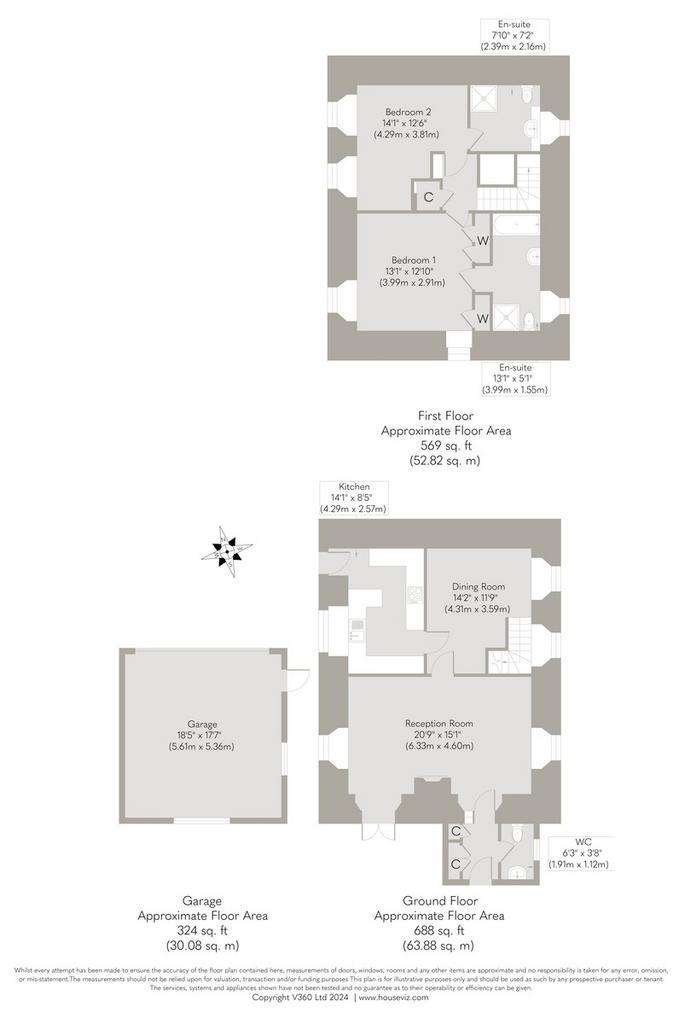 2 bedroom barn conversion for sale - floorplan