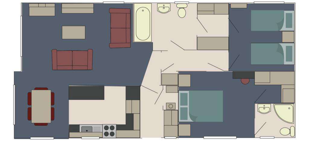 2 bedroom mobile home for sale - floorplan