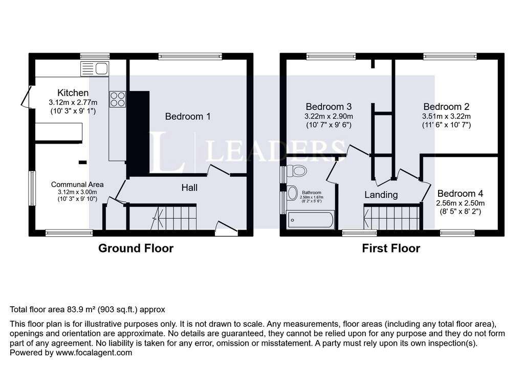 4 bedroom semi-detached house to rent - floorplan