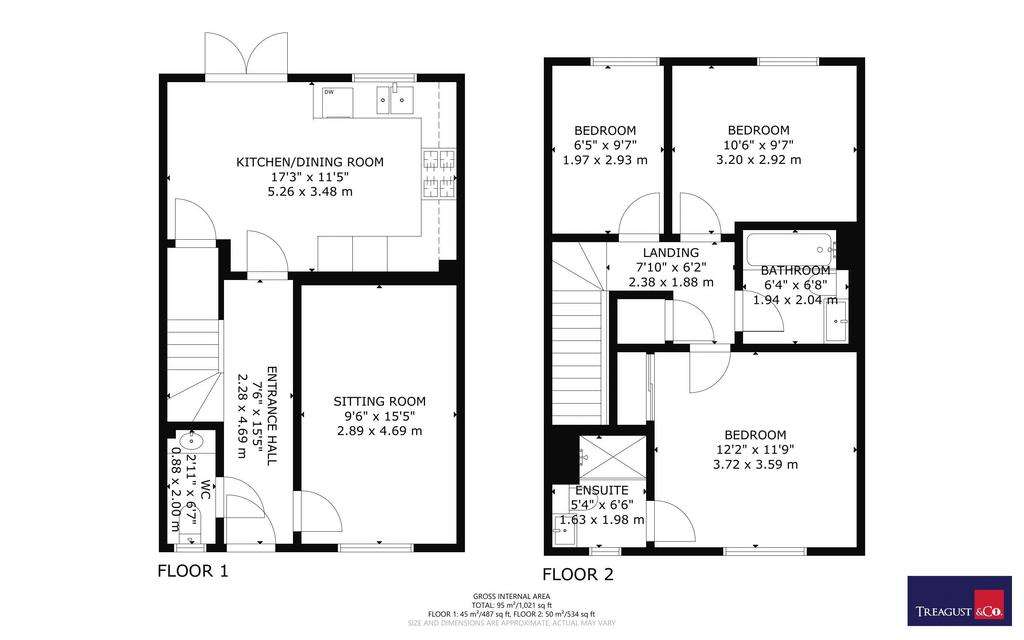 3 bedroom semi-detached house for sale - floorplan