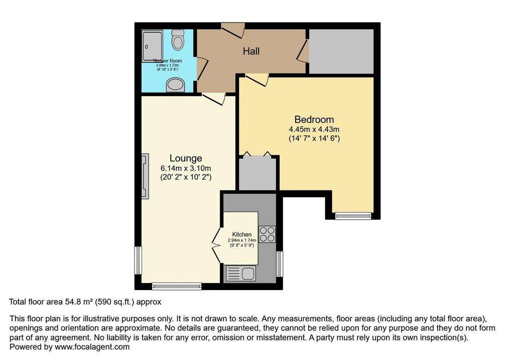 1 bedroom retirement property for sale - floorplan