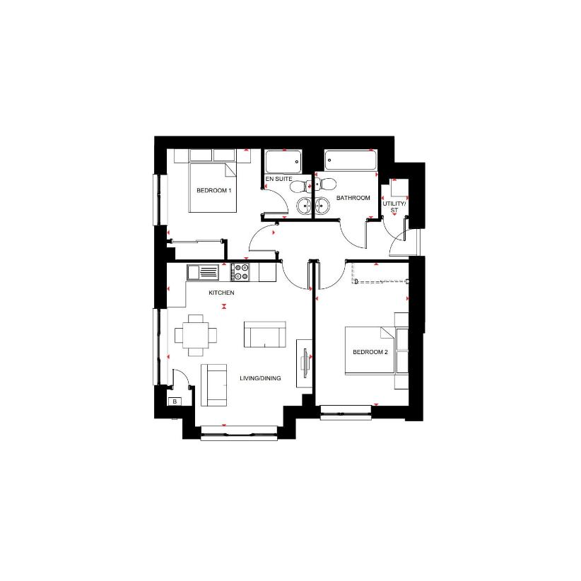 2 bedroom flat for sale - floorplan