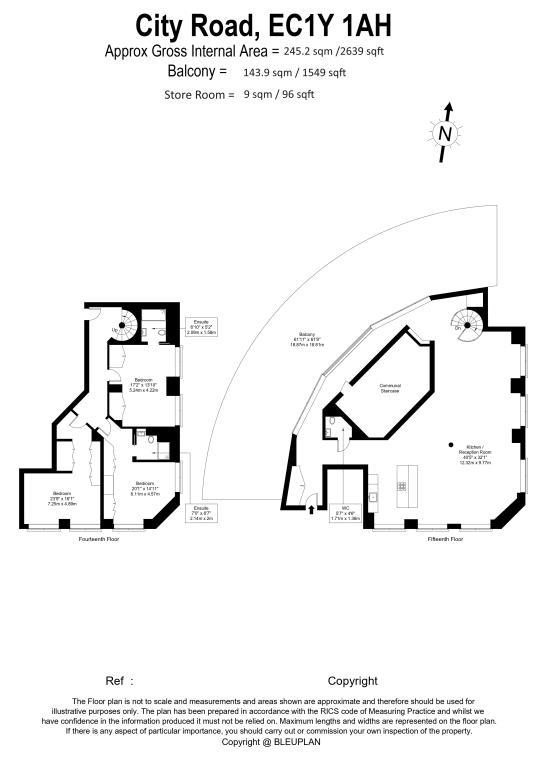 3 bedroom penthouse apartment for sale - floorplan