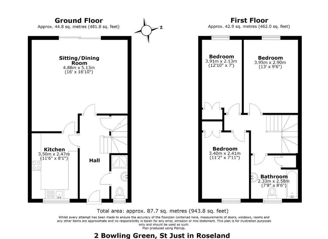 3 bedroom terraced house for sale - floorplan